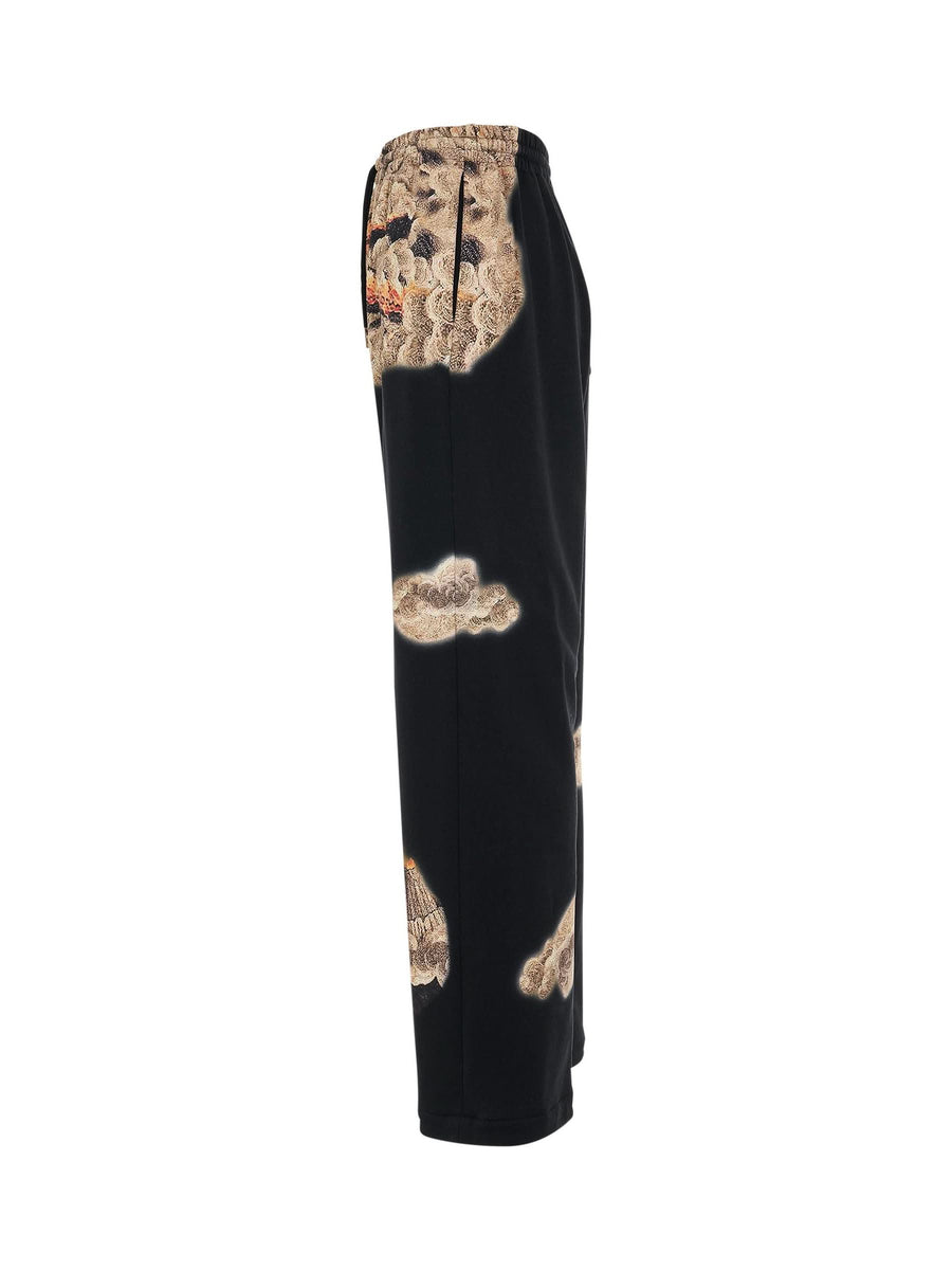 Volcano Print Sweatpants in Black