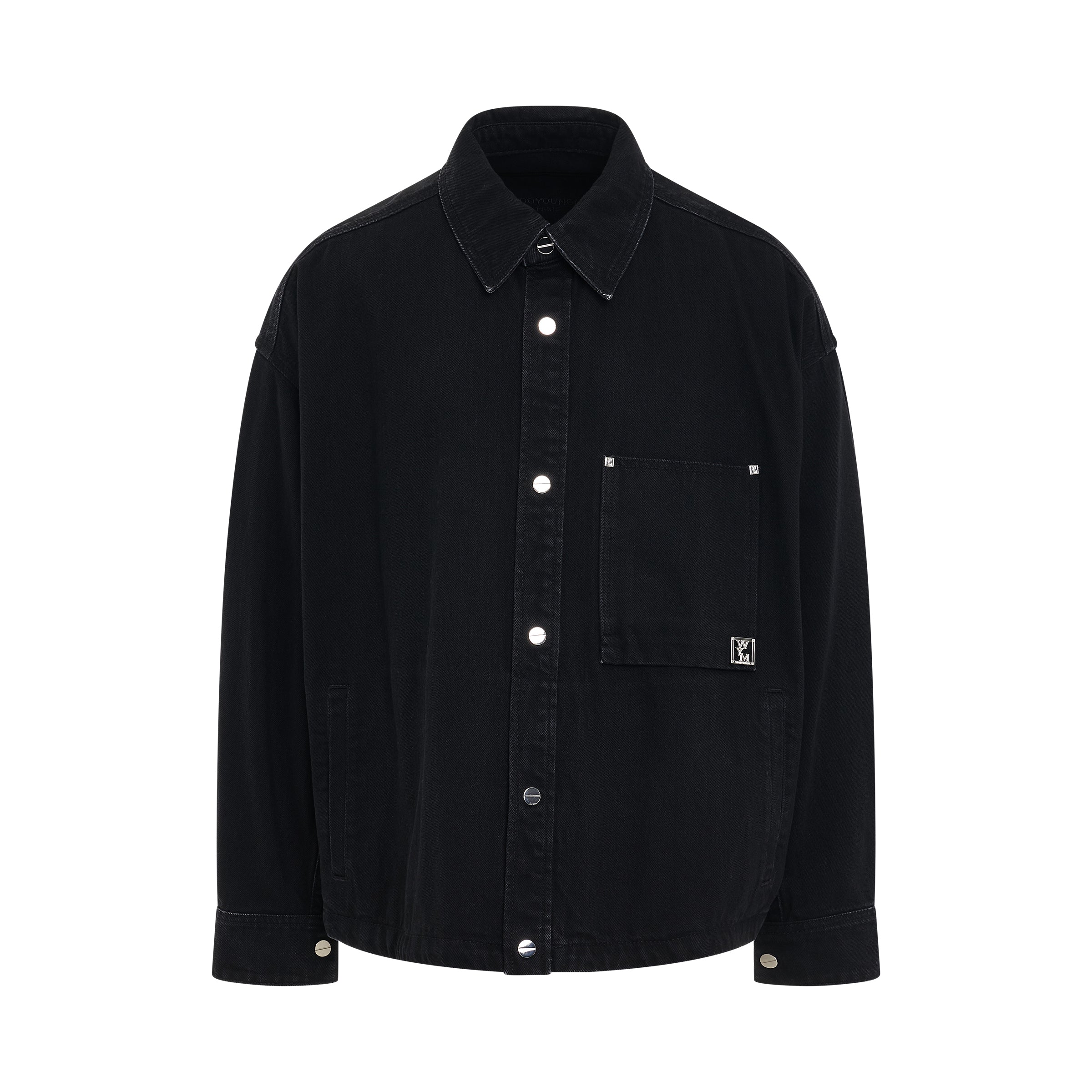 Denim Volcano Print Shirt in Black