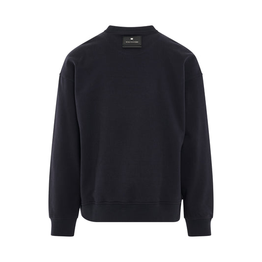 Leather Patch Sweatshirt in Navy