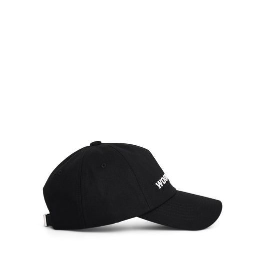 Logo Embroidered Cap in Black