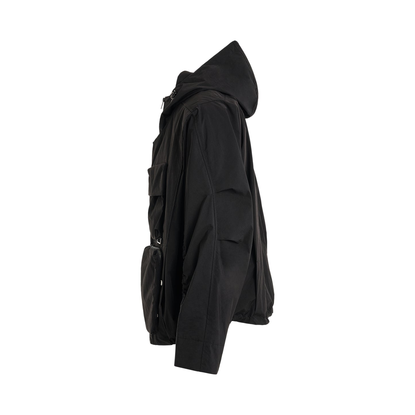 3 Pocket Utility Windbreaker in Black