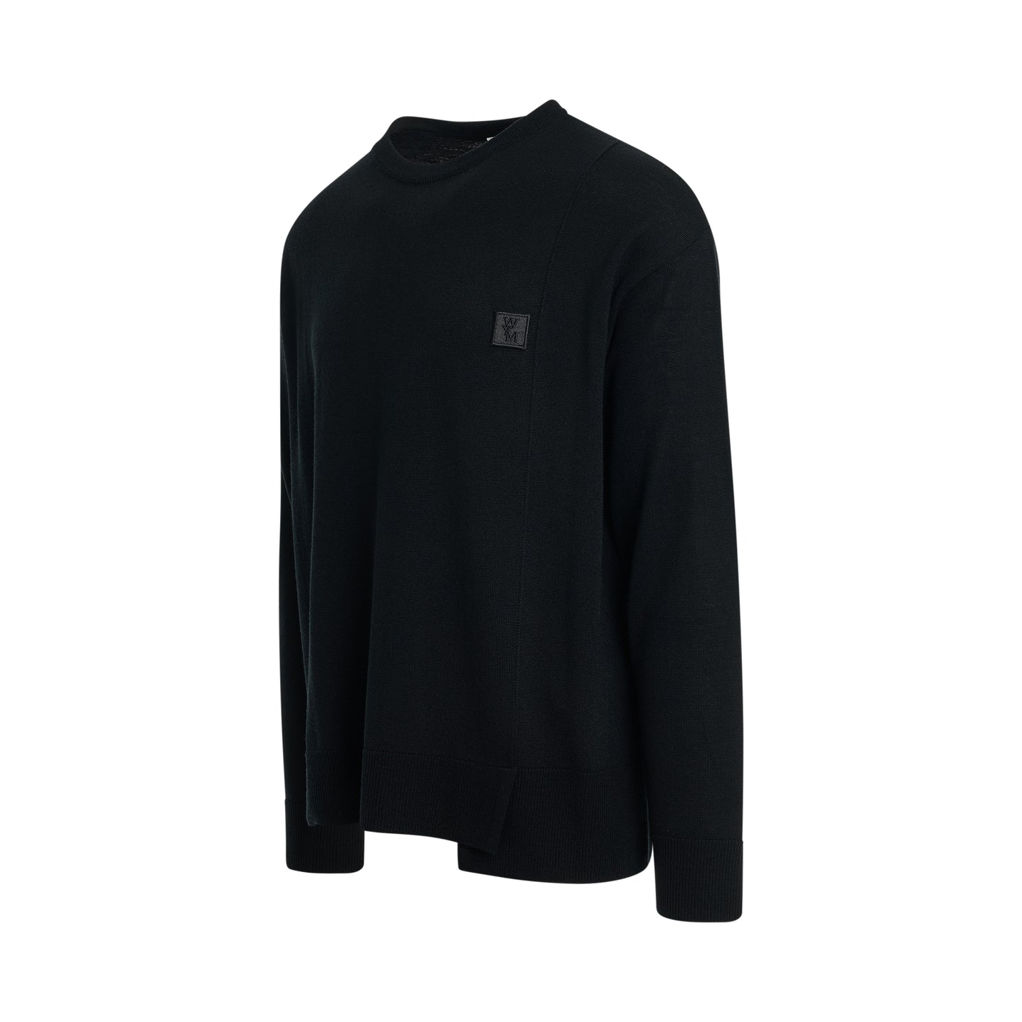 Wool Light Knit Sweater in Black