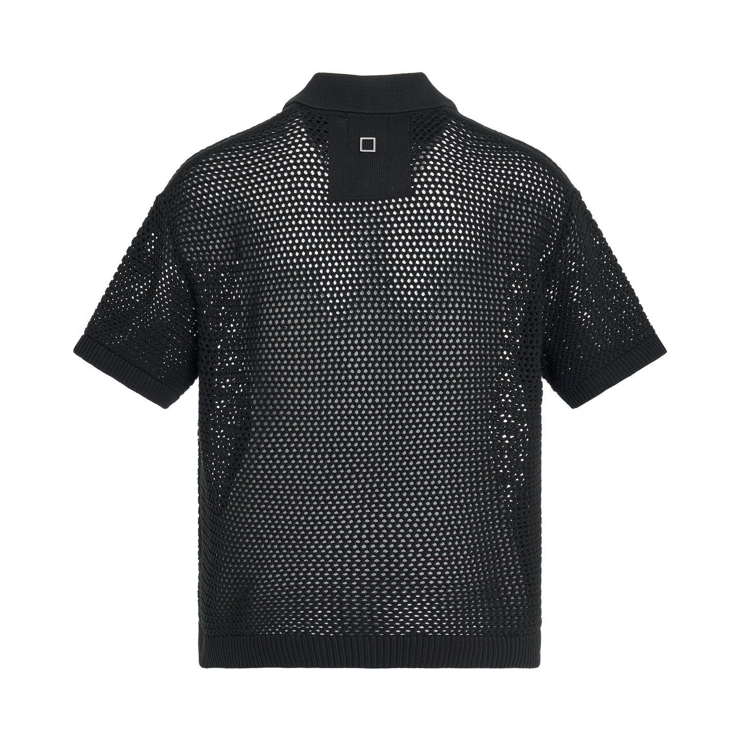 Quarter Zip Knitted Shirt in Black