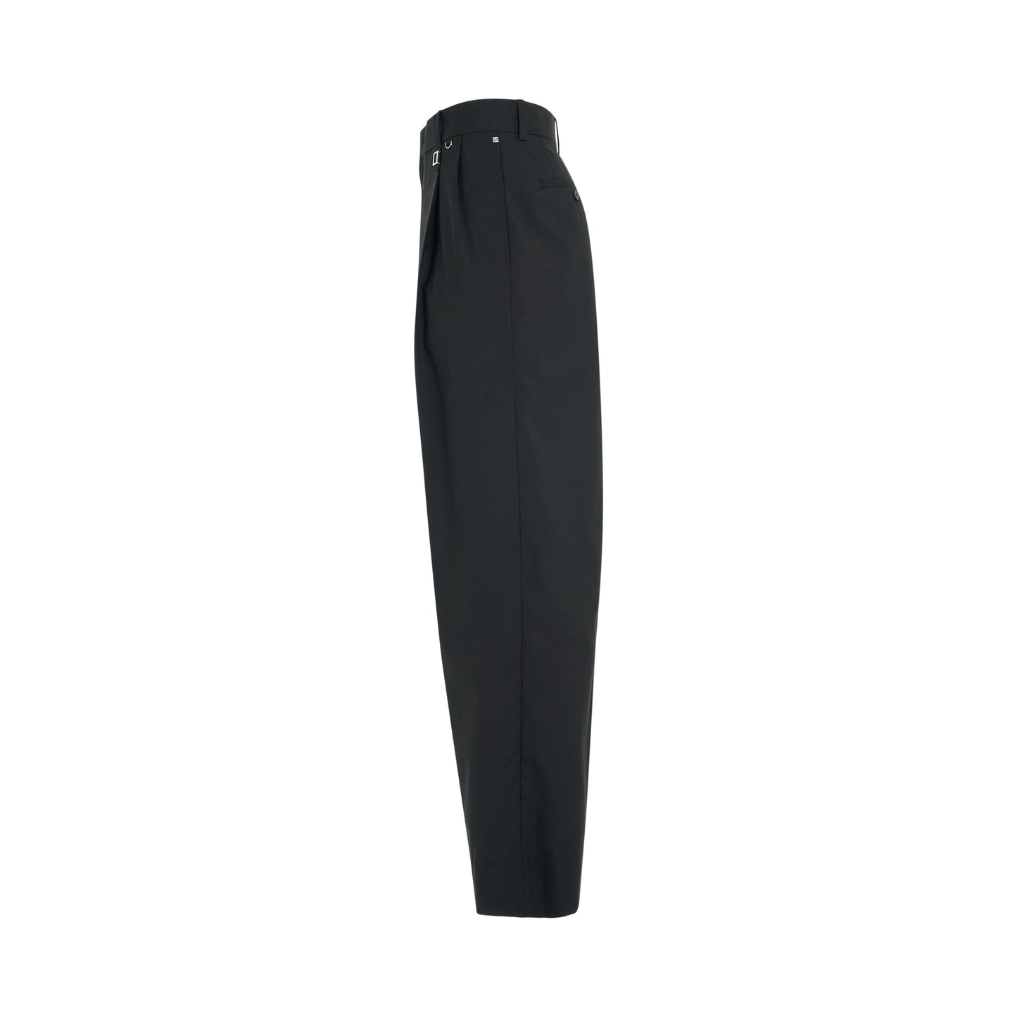 Square Metallic Detail Pants in Black