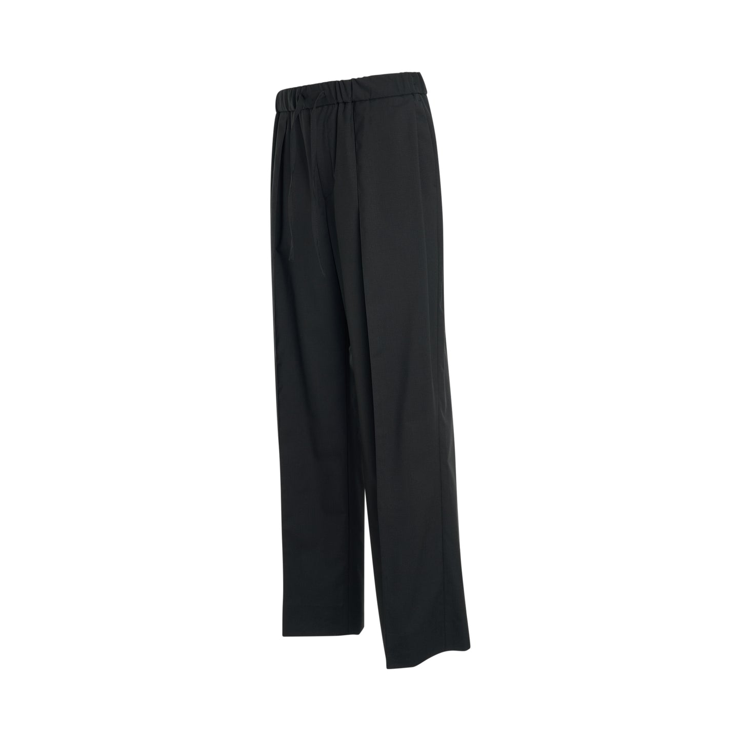 Wool Relaxed Fit Pants in Black