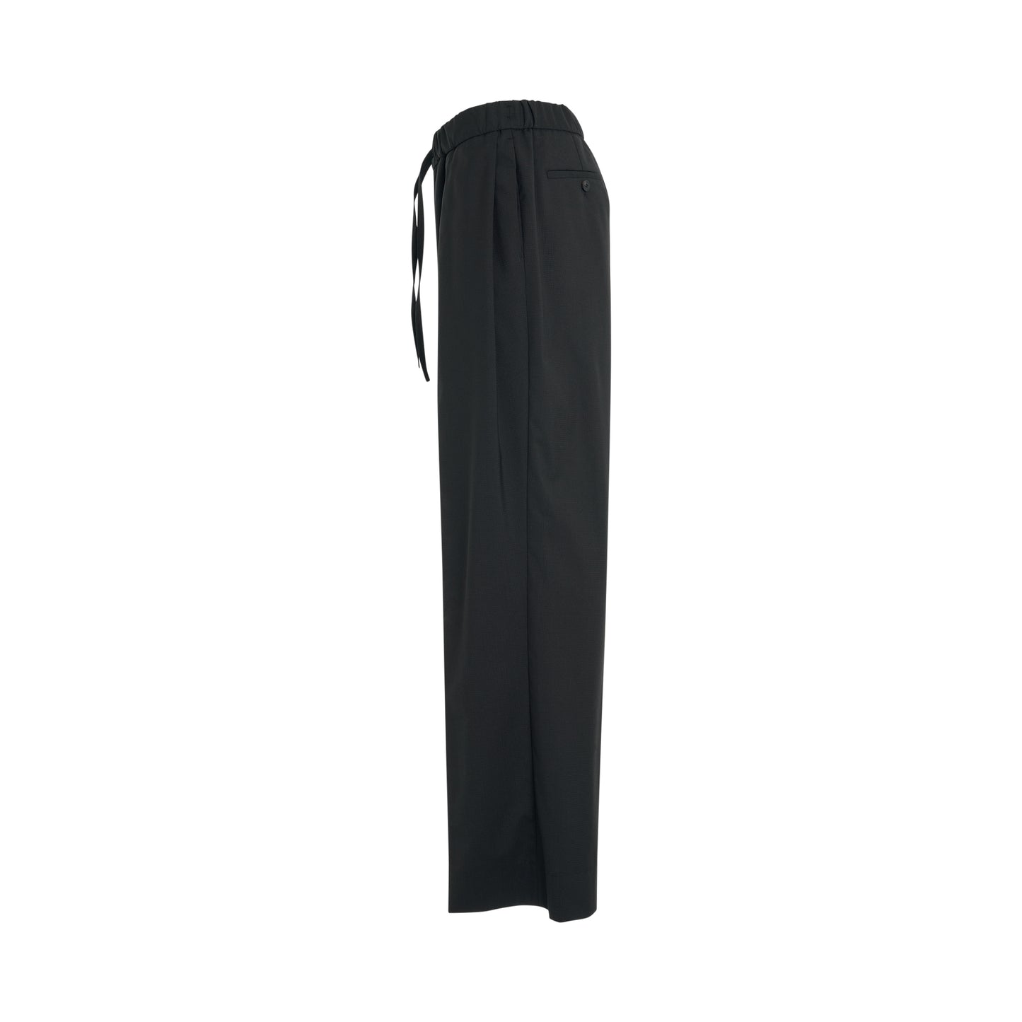Wool Relaxed Fit Pants in Black
