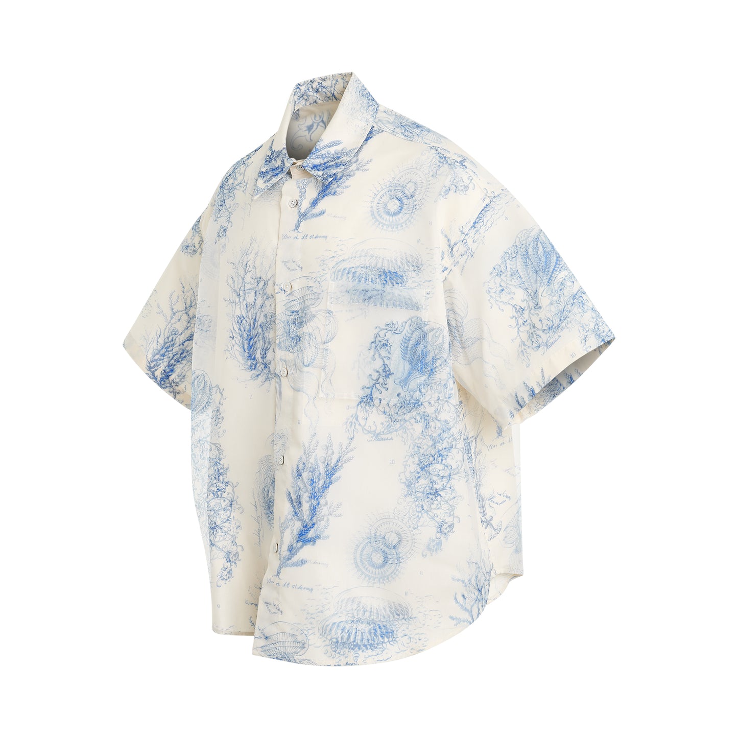 Jellyfish Print Short Sleeve Shirt in Ivory