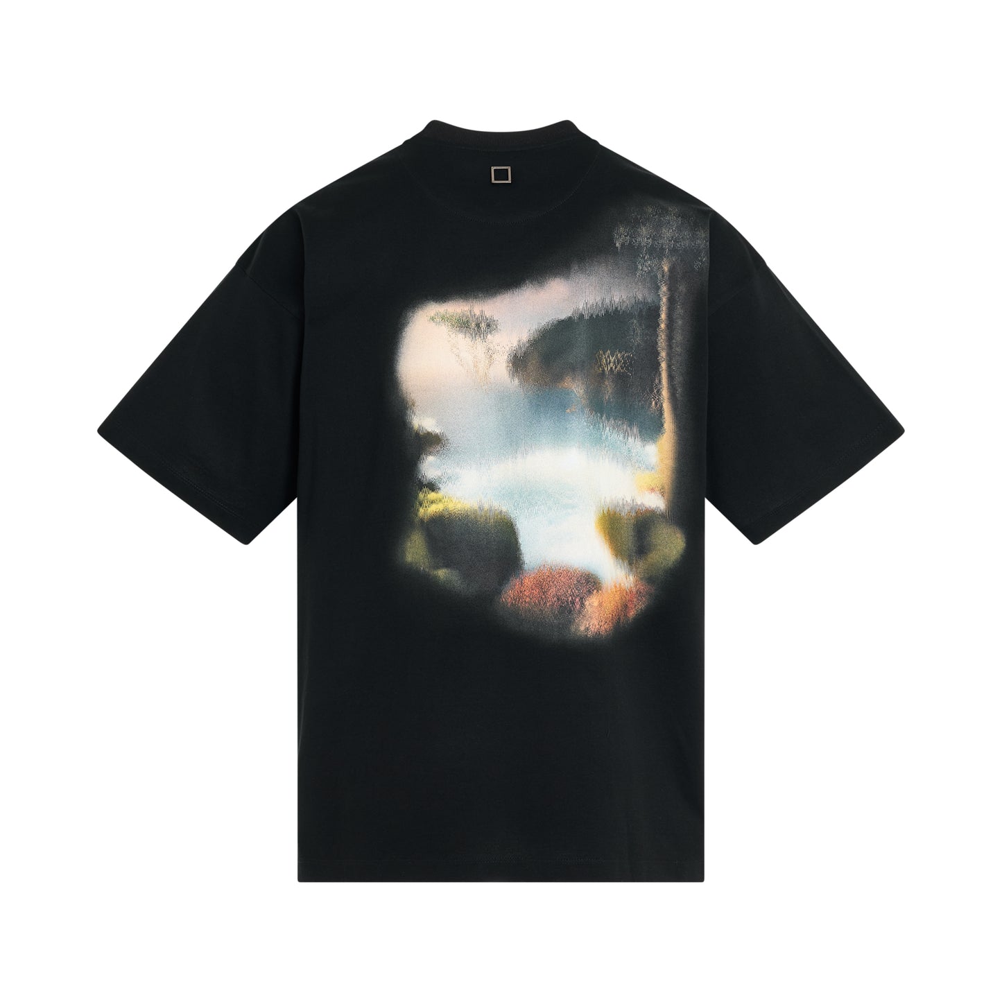 Scenery Print T-Shirt in Black