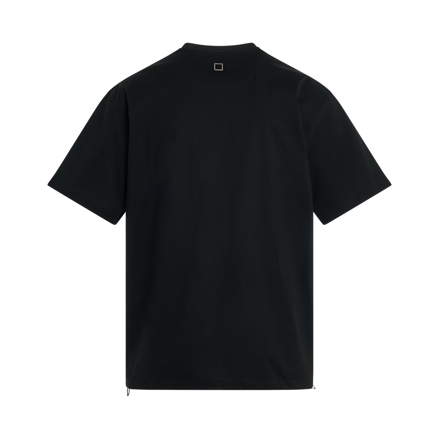 Side Drawstrap T-Shirt in Black