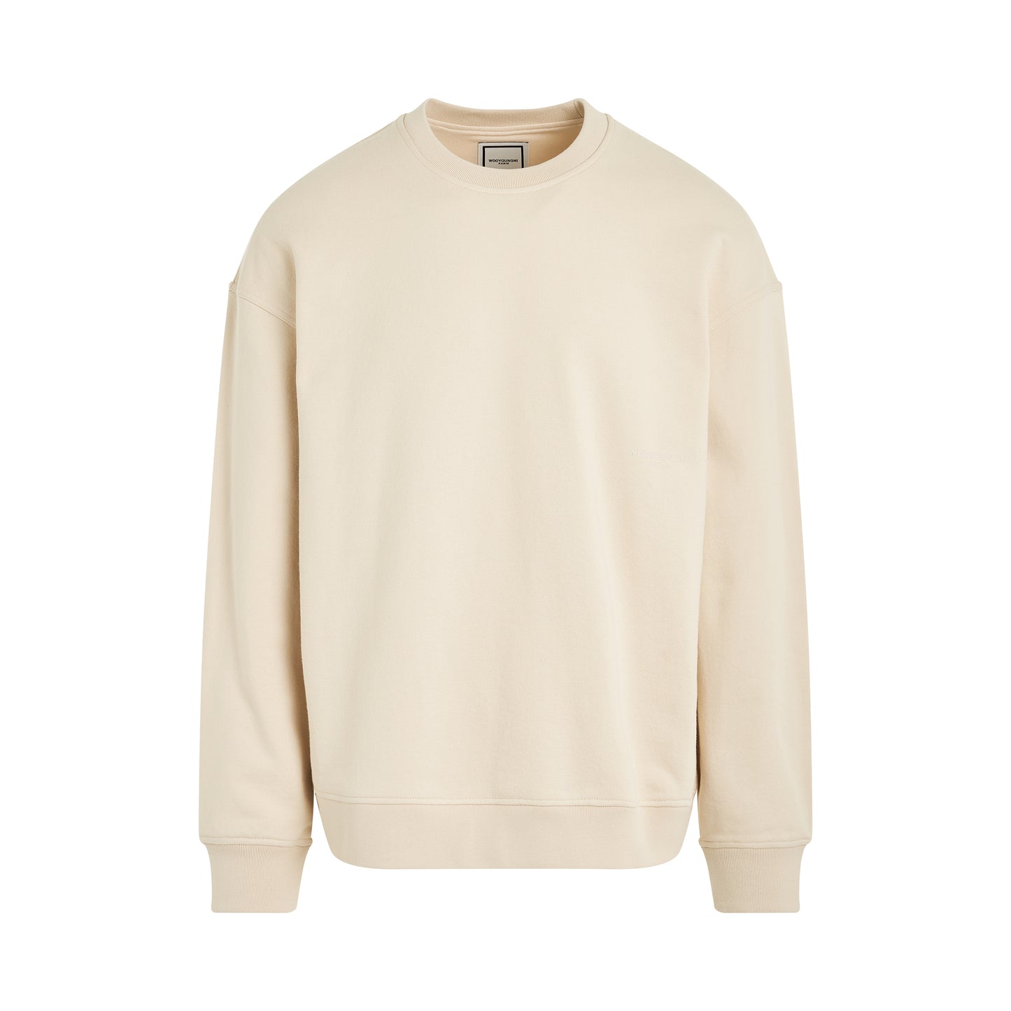 Leather Patch Sweatshirt in Ivory