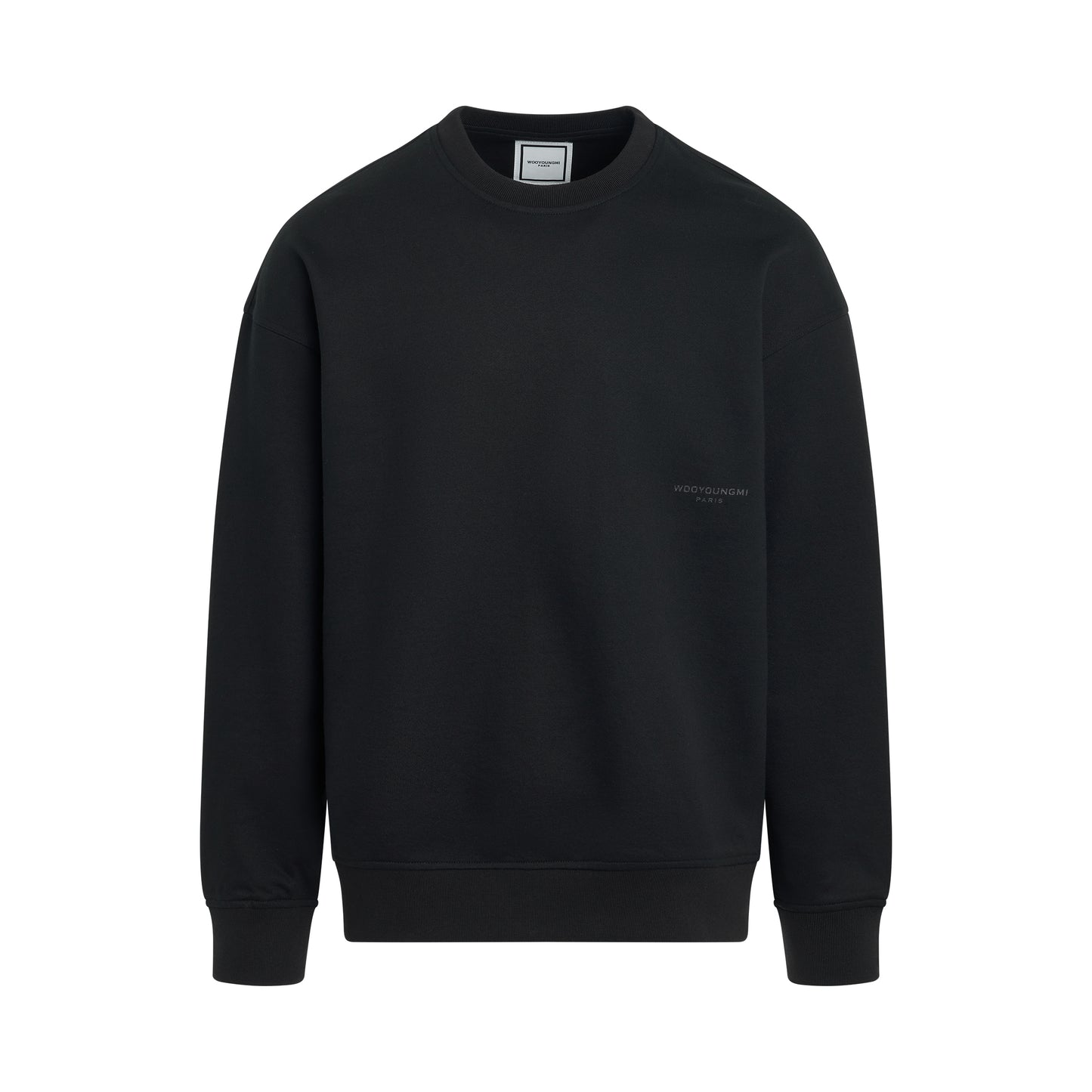 Leather Patch Sweatshirt in Black