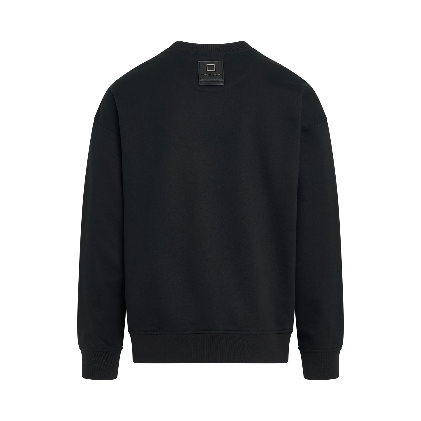 Leather Patch Sweatshirt in Black