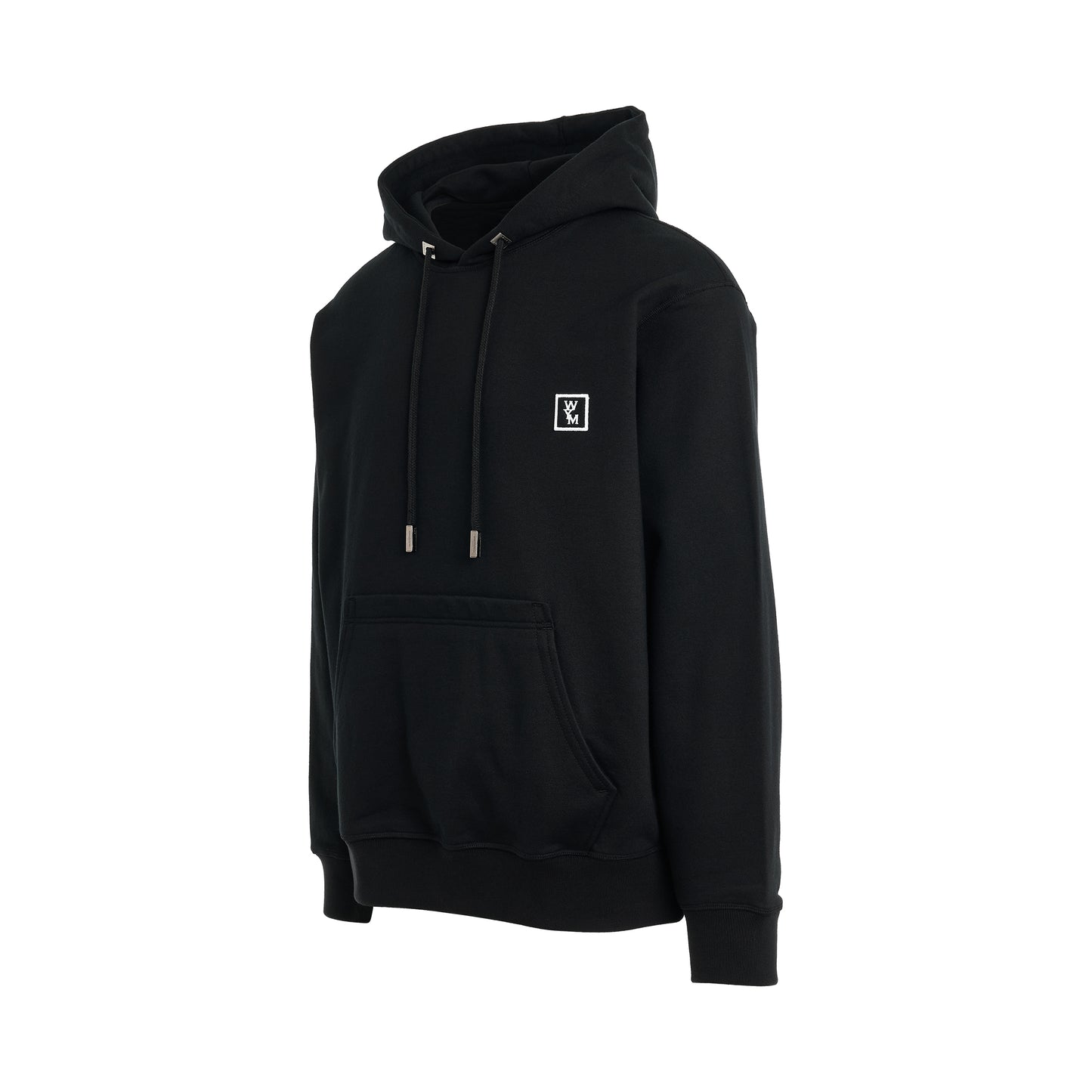 WYM Logo Embroidered Hoodie in Black