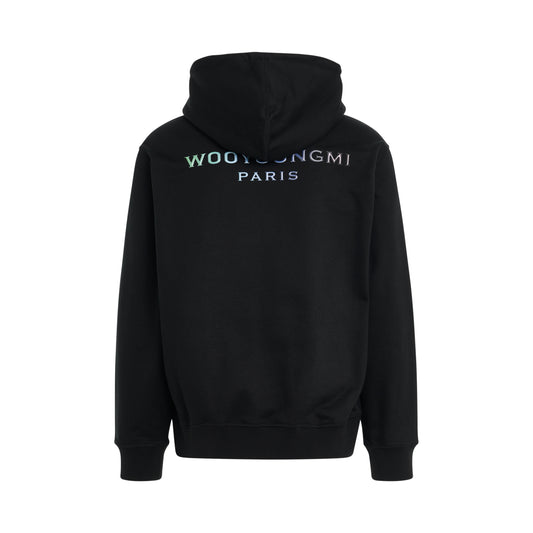 Irridecent Back Logo Hoodie in Black