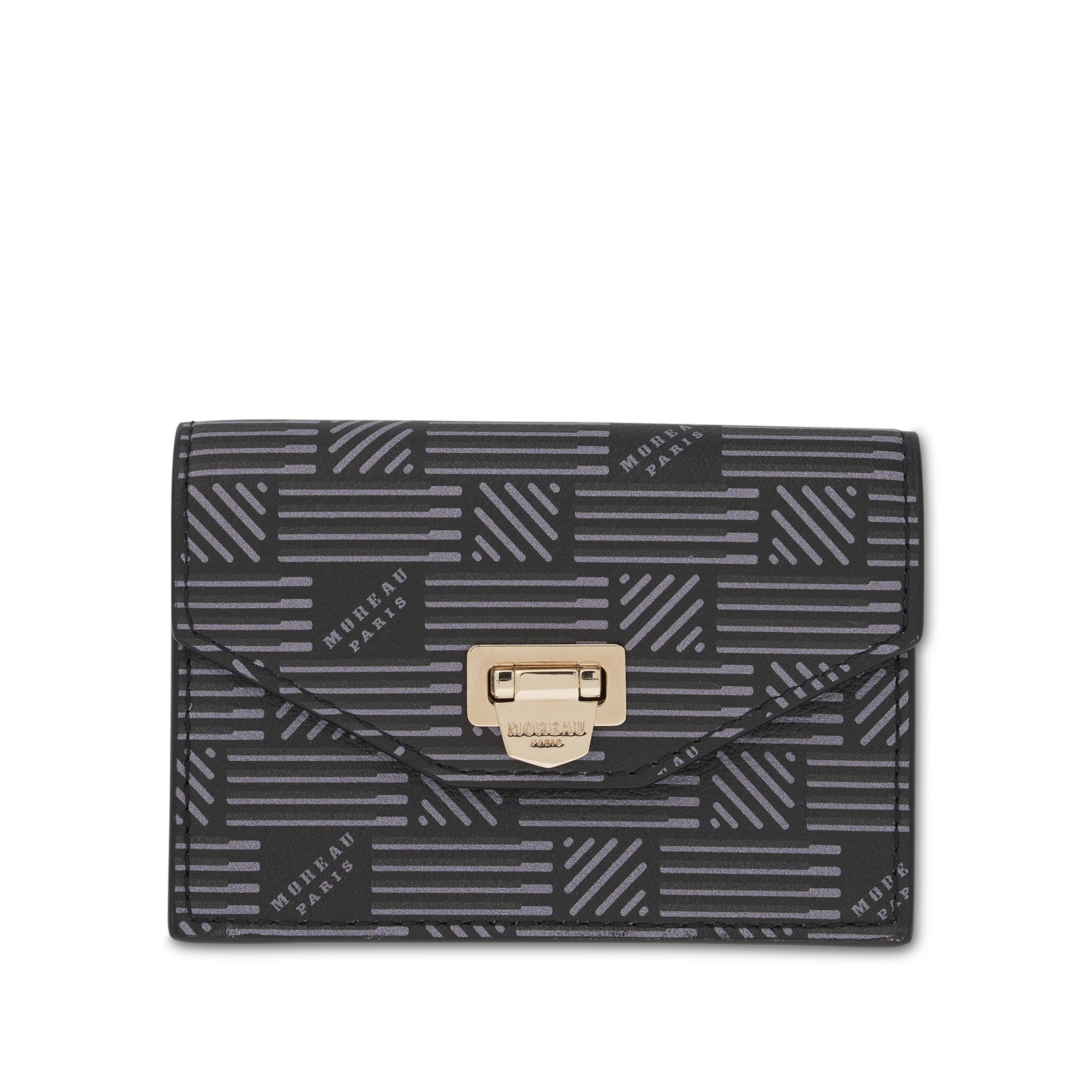 Flap Wallet with Gusset in Black