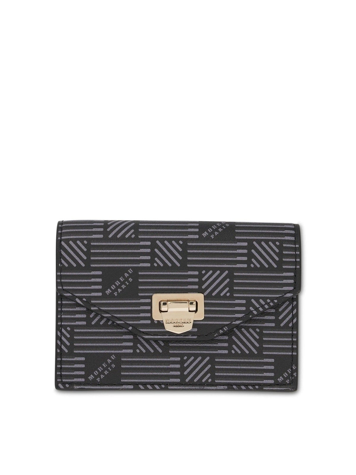 Flap Wallet with Gusset in Black