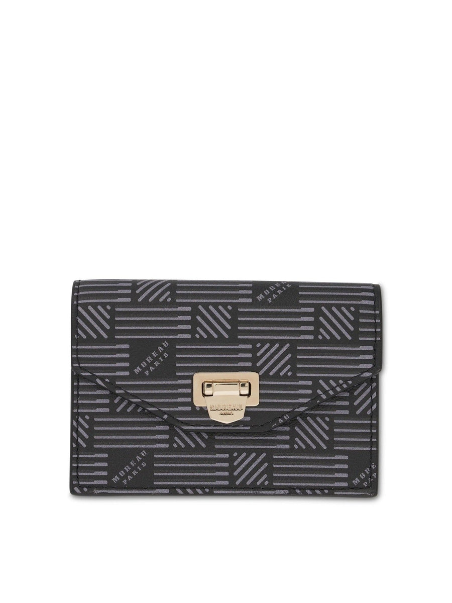 Flap Wallet with Gusset in Black