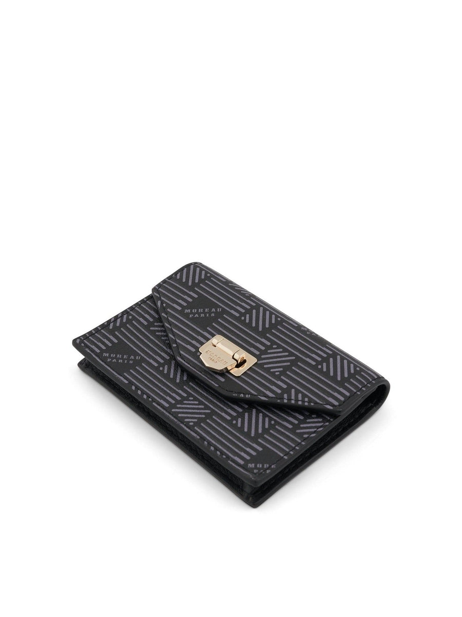 Flap Wallet with Gusset in Black