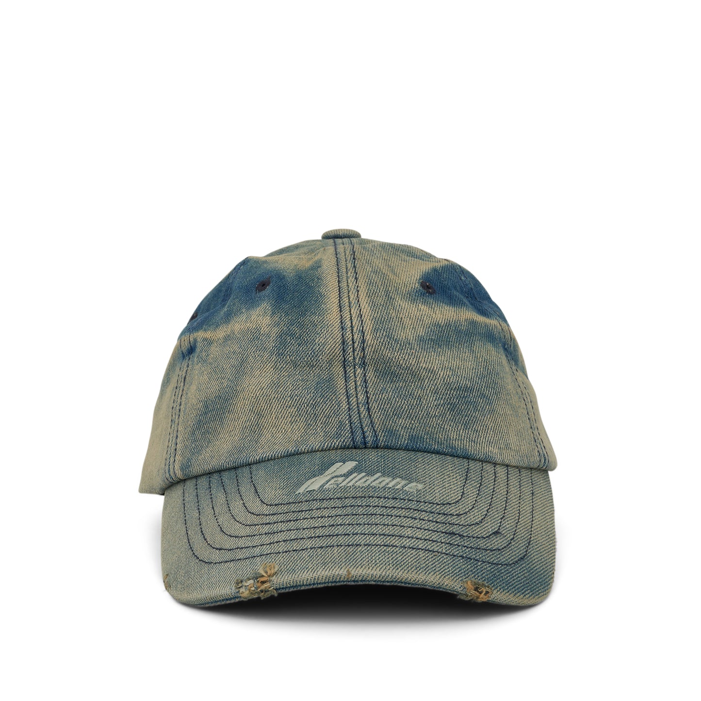 Washed Denim Cap in Beige