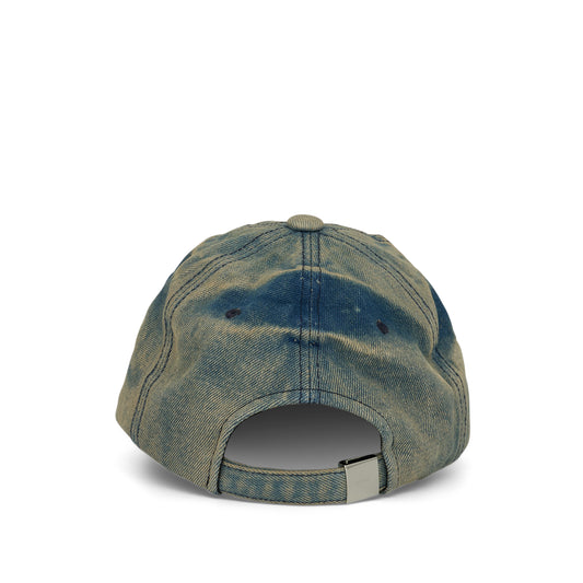 Washed Denim Cap in Beige