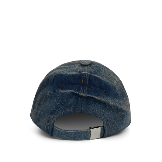 Washed Denim Cap in Blue