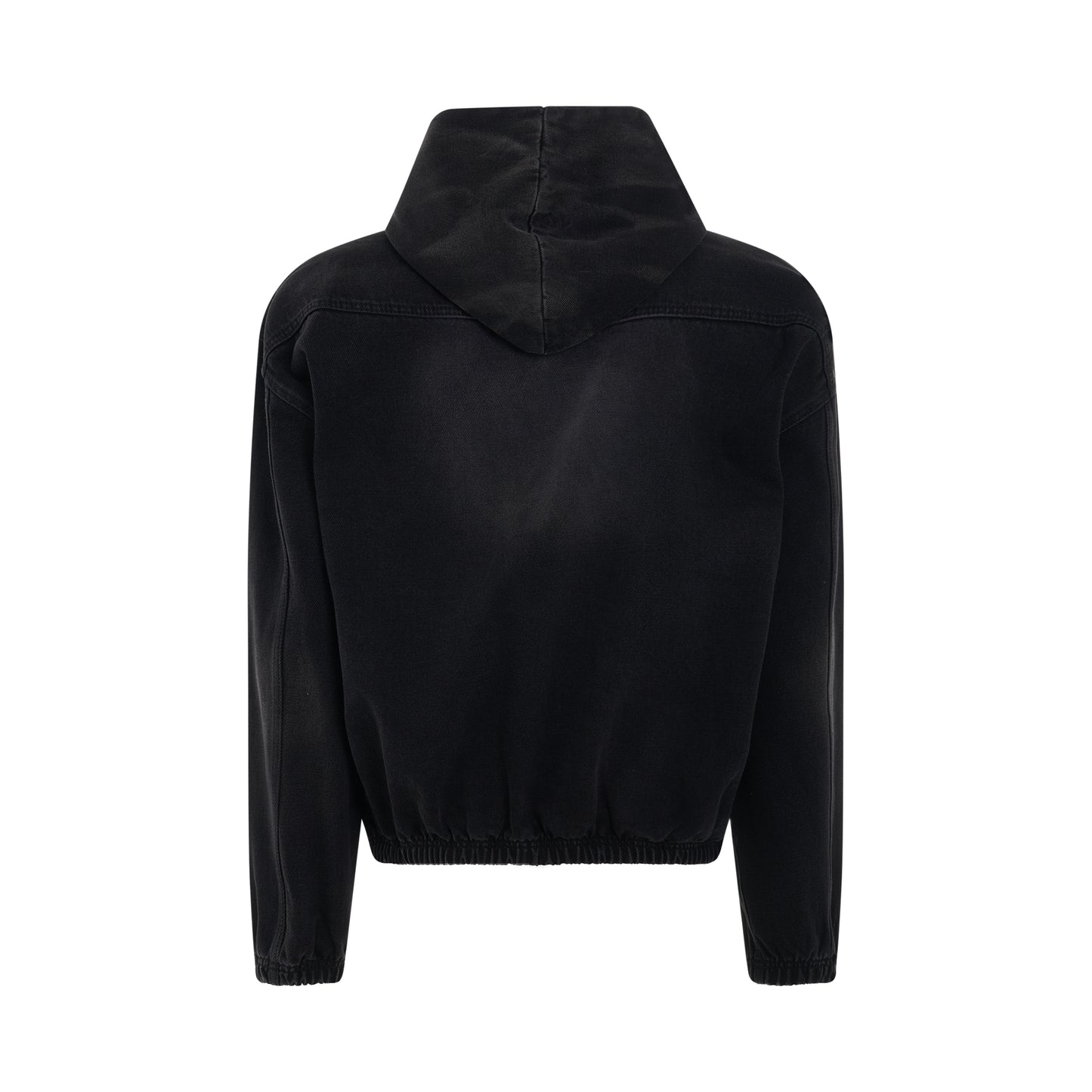 Washed Western Embroidered Hoodie in Black