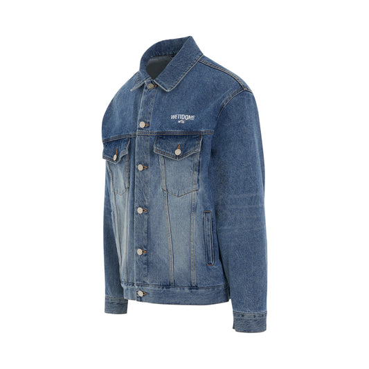 1506 Logo Loose Fit Denim Trucker Jacket in Blue