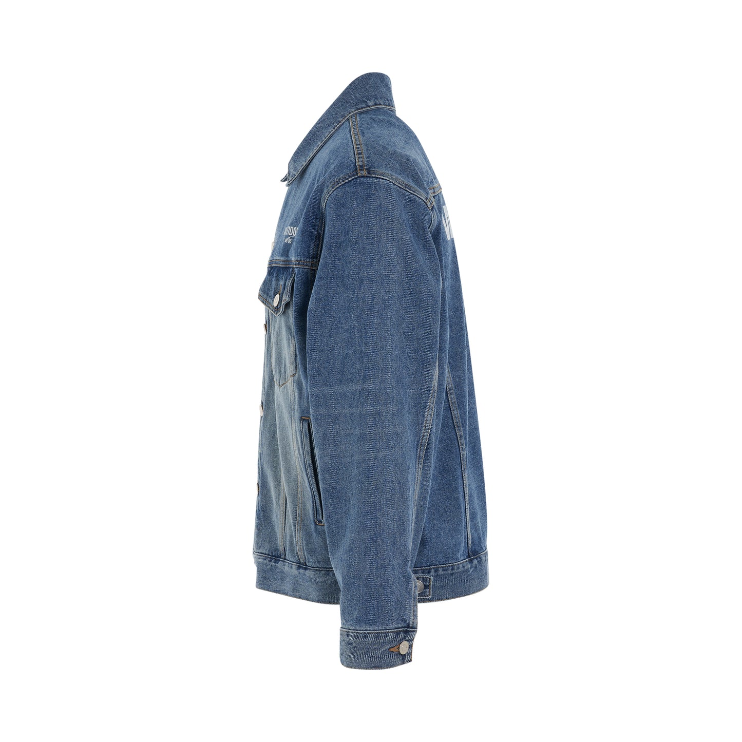 1506 Logo Loose Fit Denim Trucker Jacket in Blue