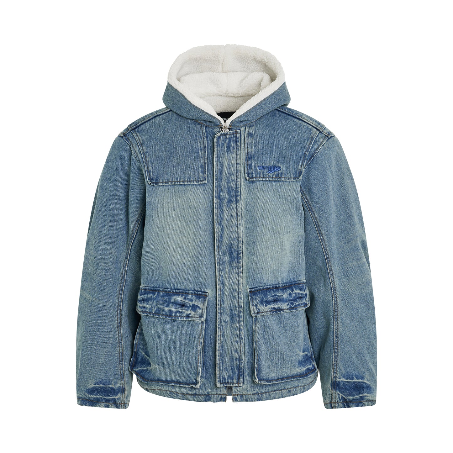 Bulky Denim Jacket in Sky