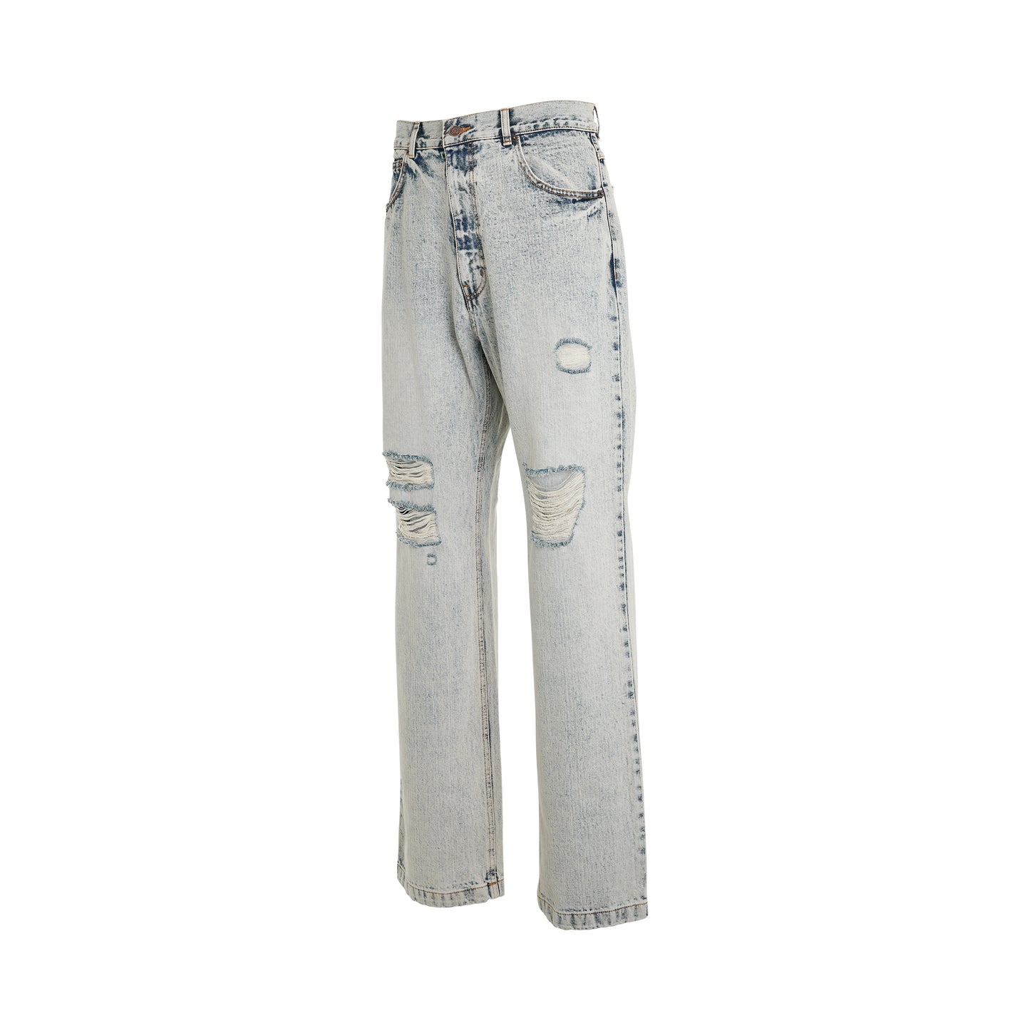 Distressed Low-rise Denim Jeans in Ice