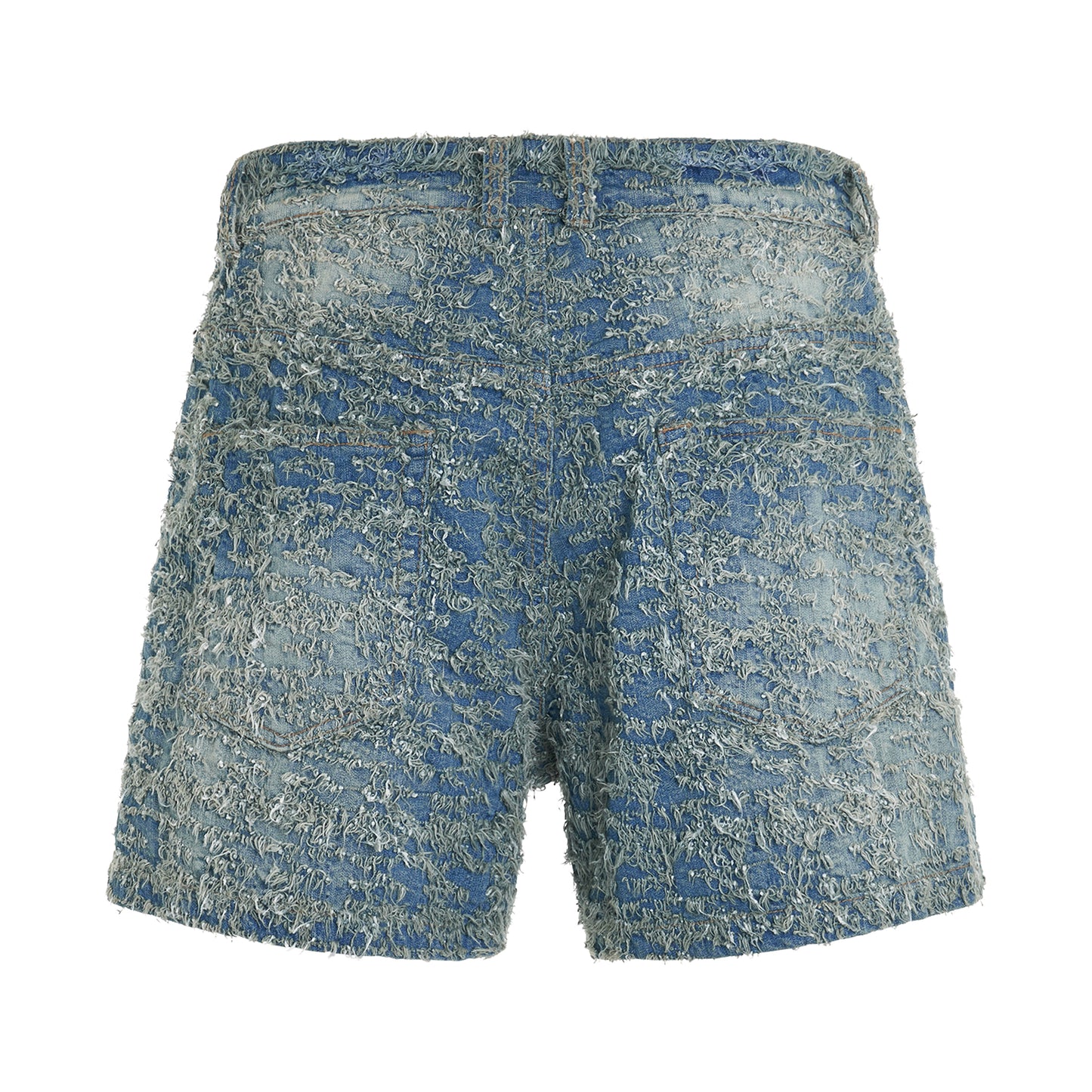 Grunge Washed Denim Shorts in Navy