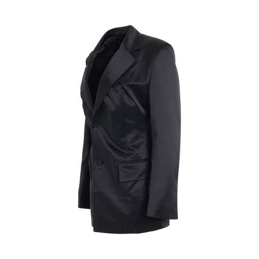 Shirring Single-Breasted Jacket in Black