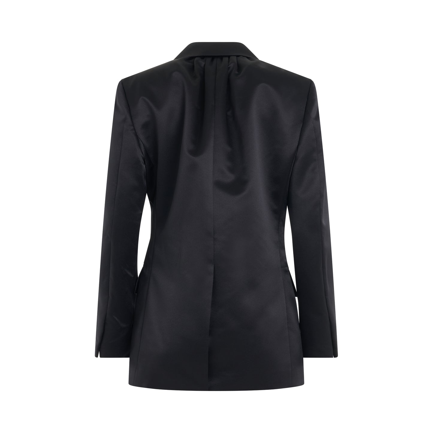Shirring Single-Breasted Jacket in Black