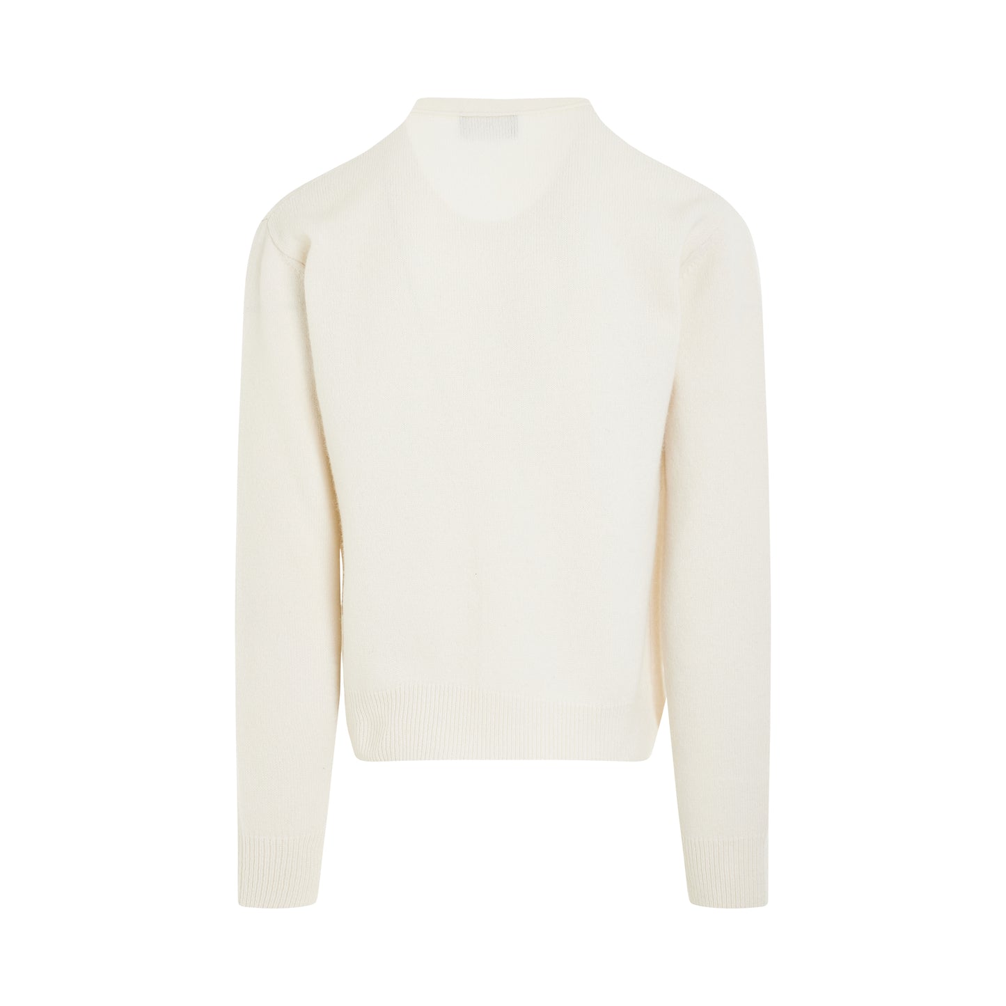 Pocket Logo Knit Cardigan in Ivory