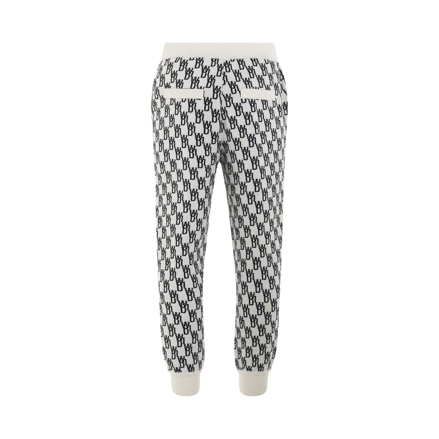 Logo Knit Jacquard Trouser in Ivory