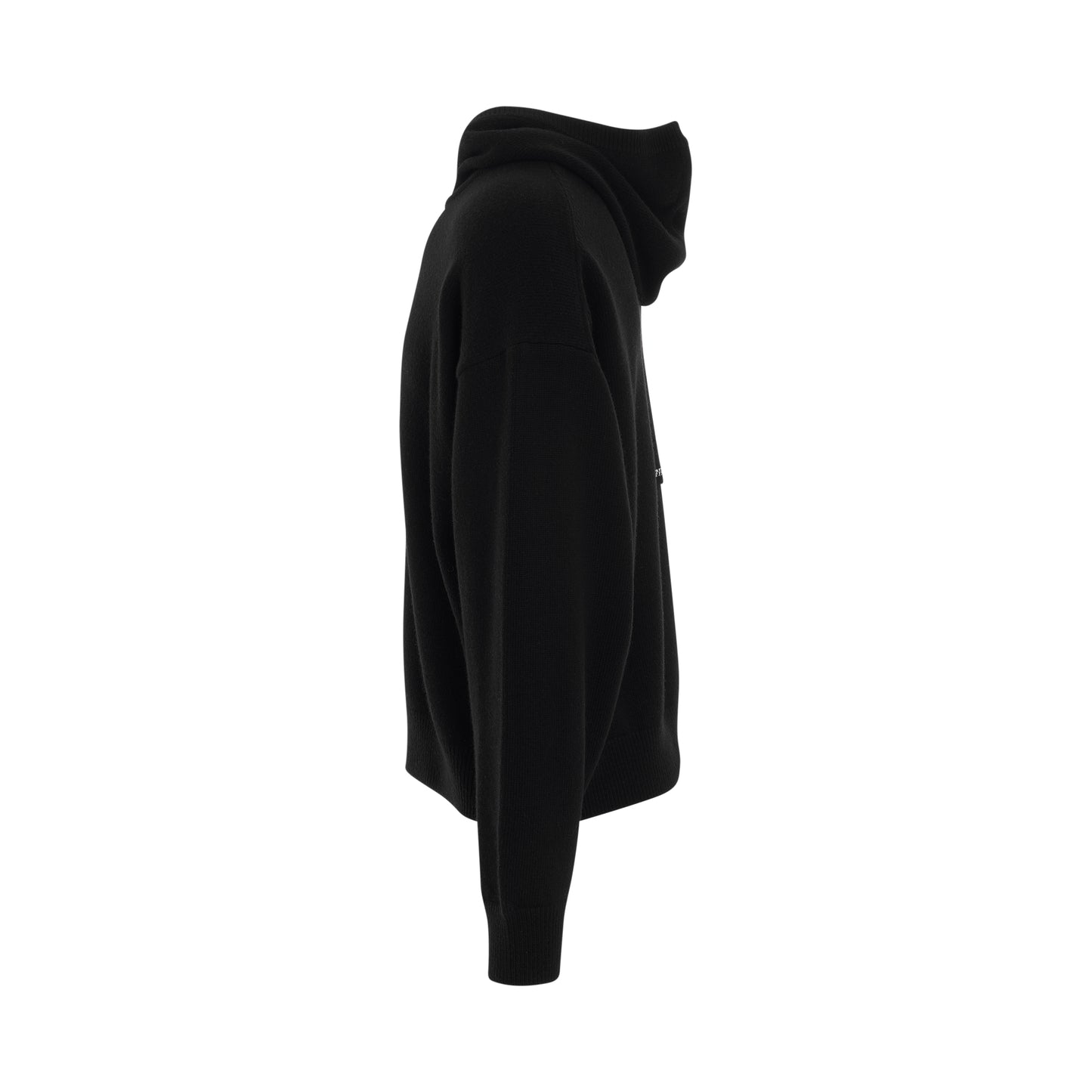 Oversized Basic Knit Hoodie in Black