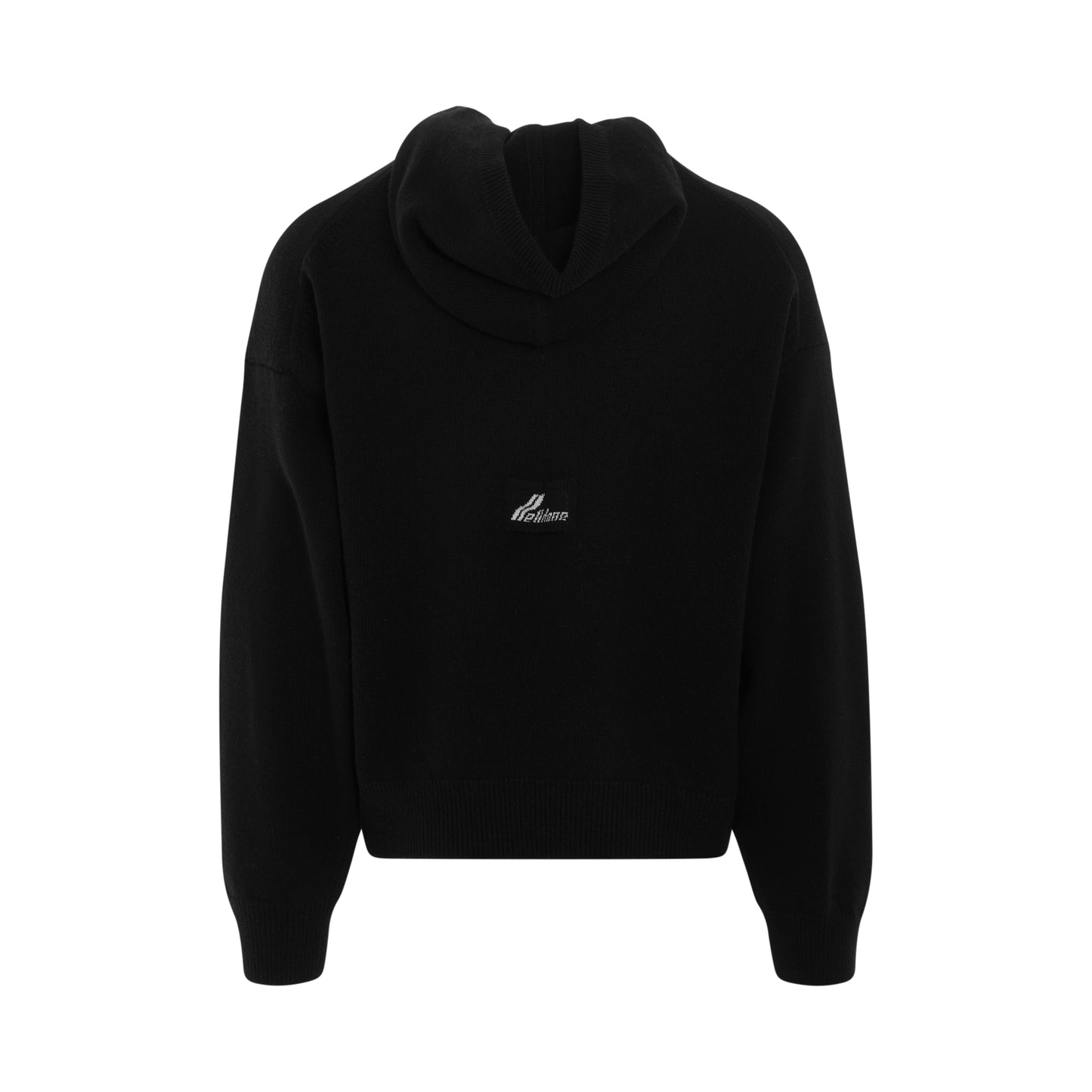 Oversized Basic Knit Hoodie in Black