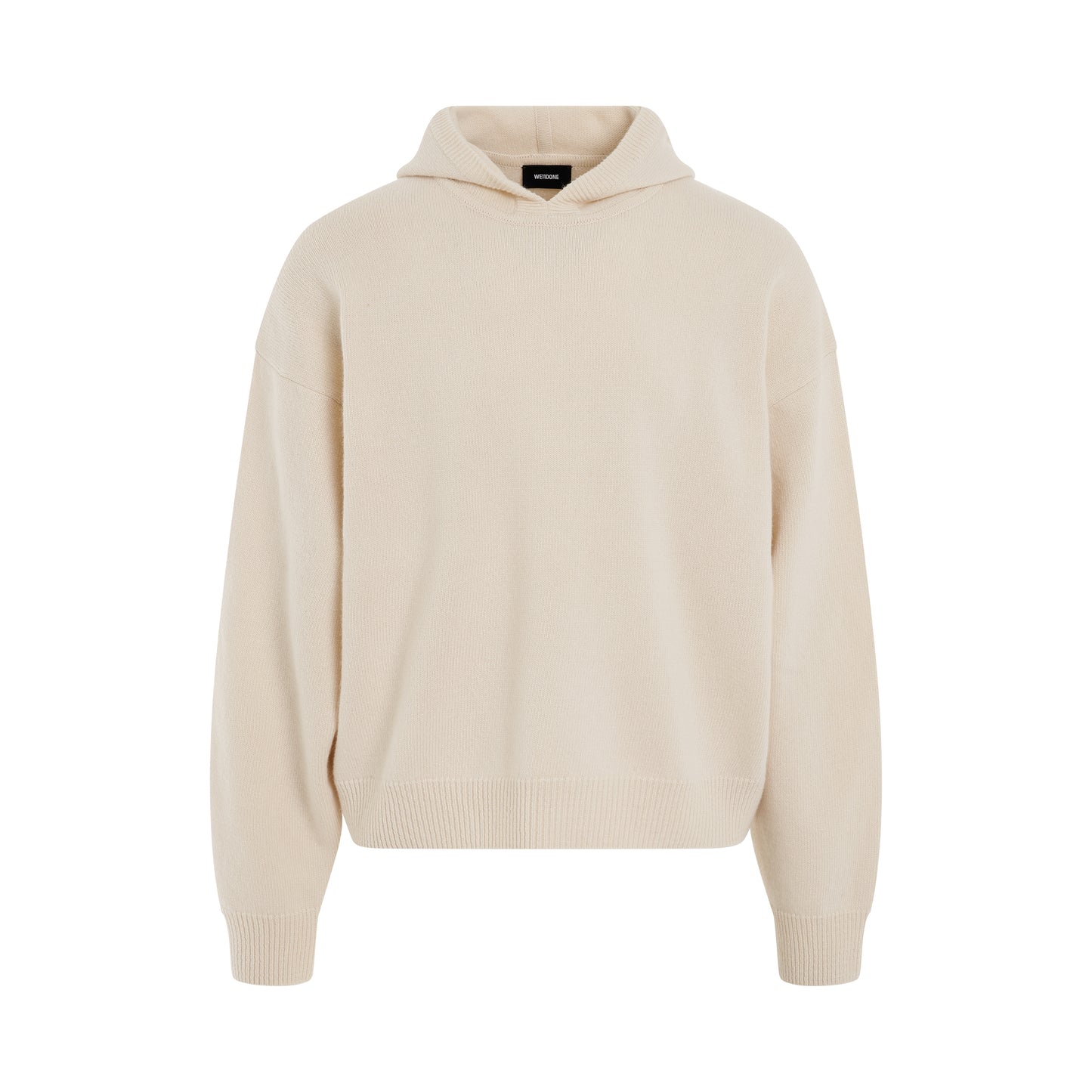 Oversized Basic Knit Hoodie in Ivory