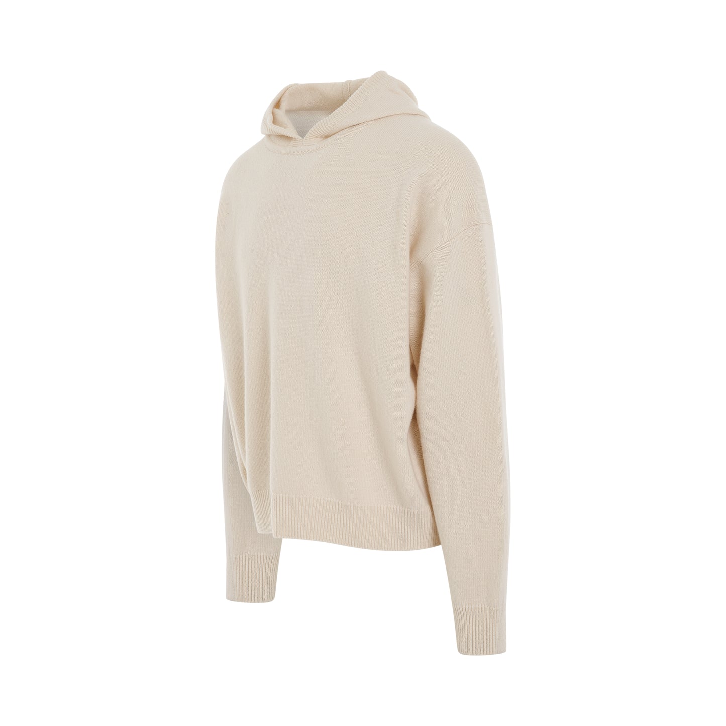 Oversized Basic Knit Hoodie in Ivory