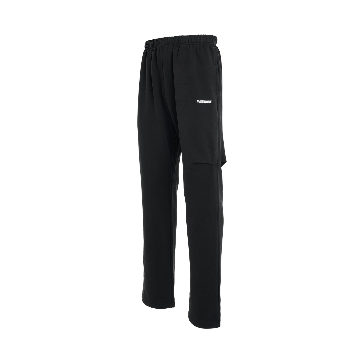 Back Logo Wide Jogger Pants in Black