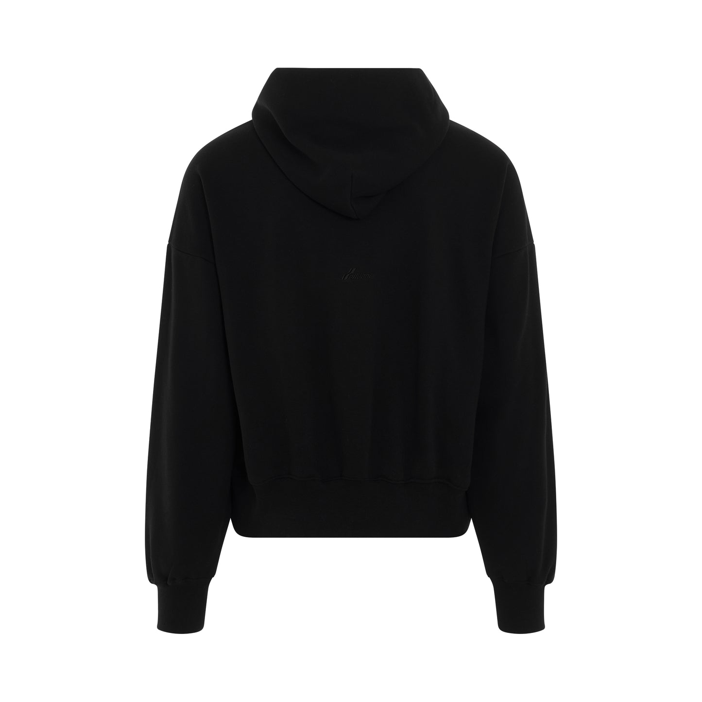 Back Embroidered Hoodie in Black