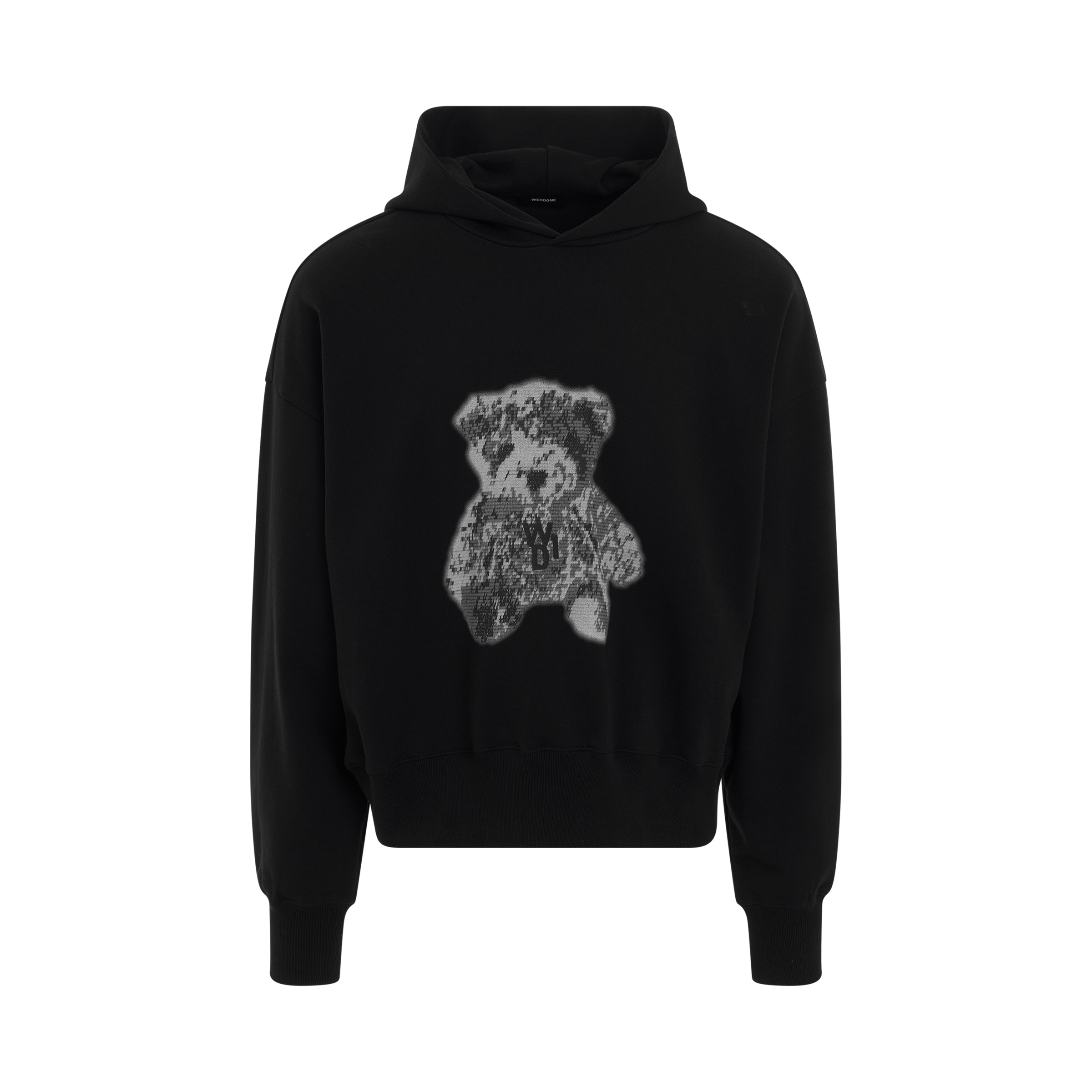 Pixel Teddy Hoodie in Black