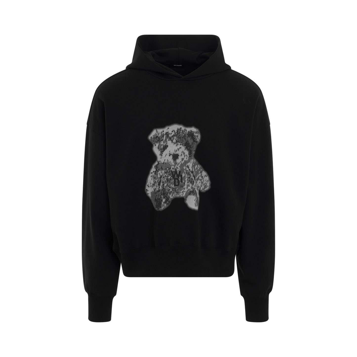 Pixel Teddy Hoodie in Black