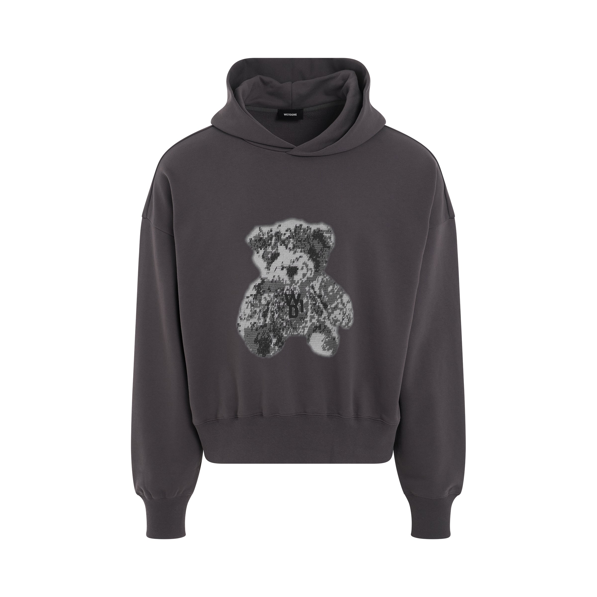 Pixel Teddy Hoodie in Charcoal