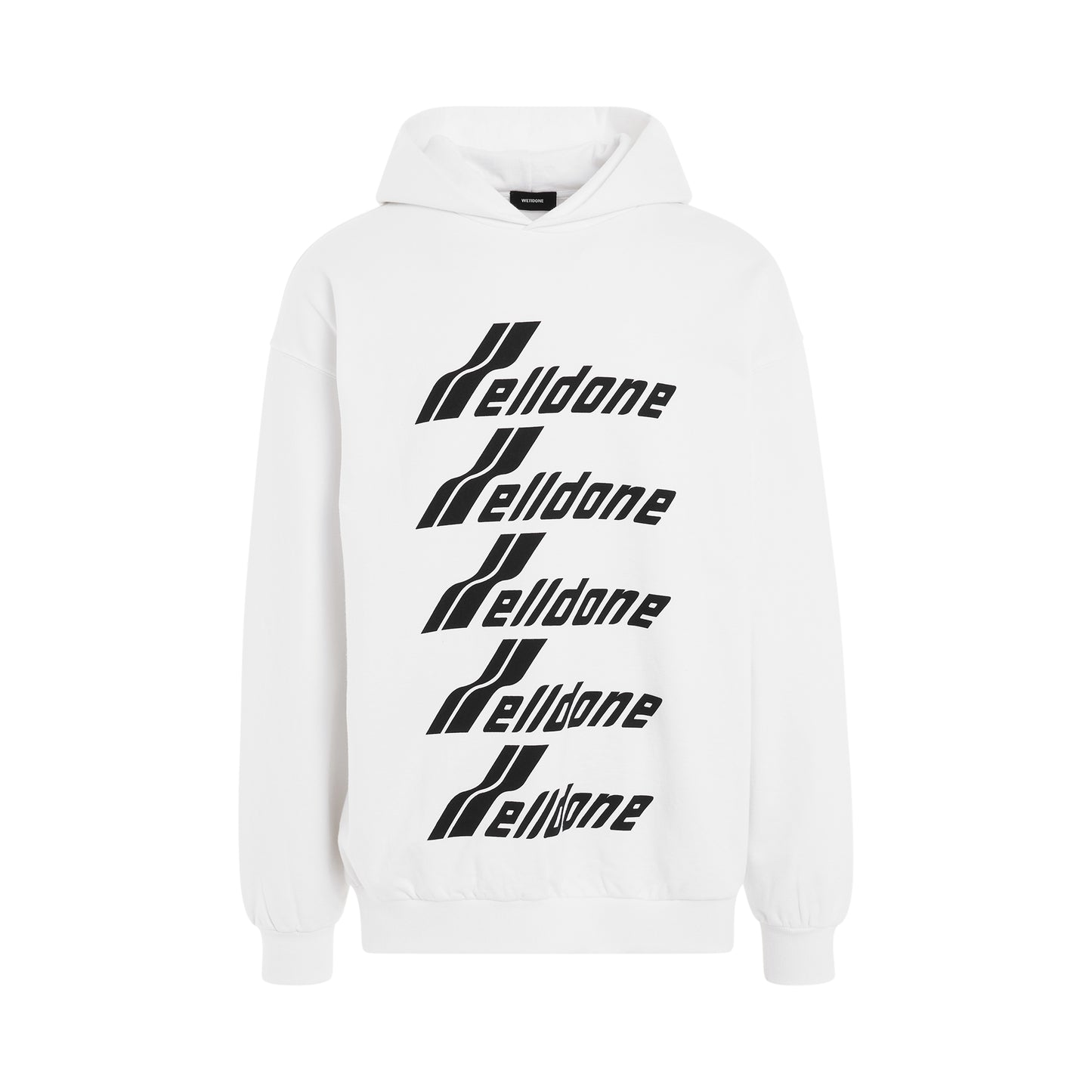 Multiple Front Logo Hoodie in White