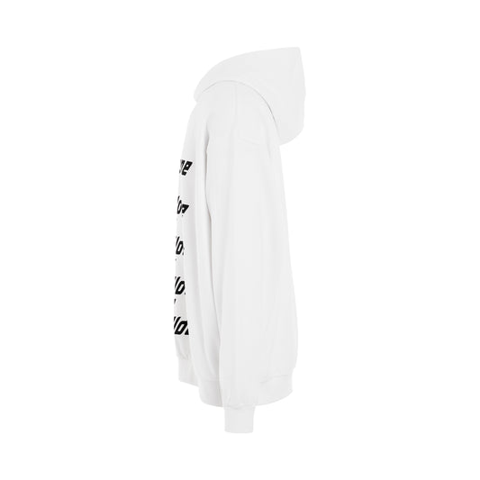 Multiple Front Logo Hoodie in White