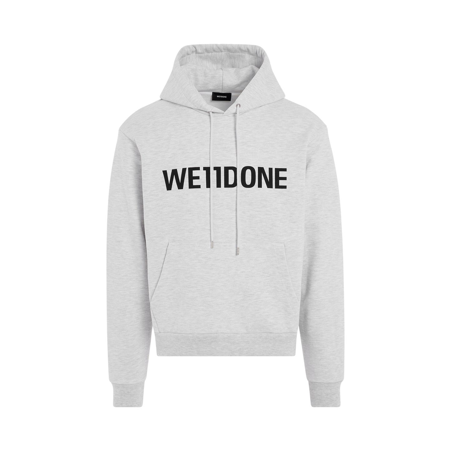 Basic Logo Fitted Hoodie in Grey