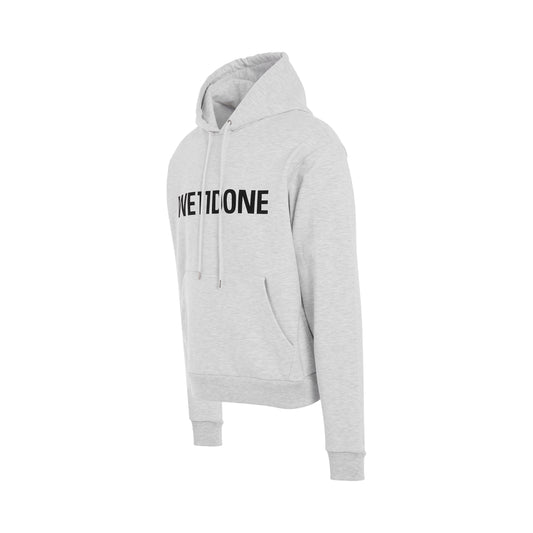 Basic Logo Fitted Hoodie in Grey