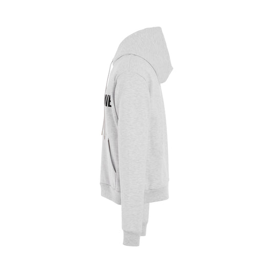 Basic Logo Fitted Hoodie in Grey