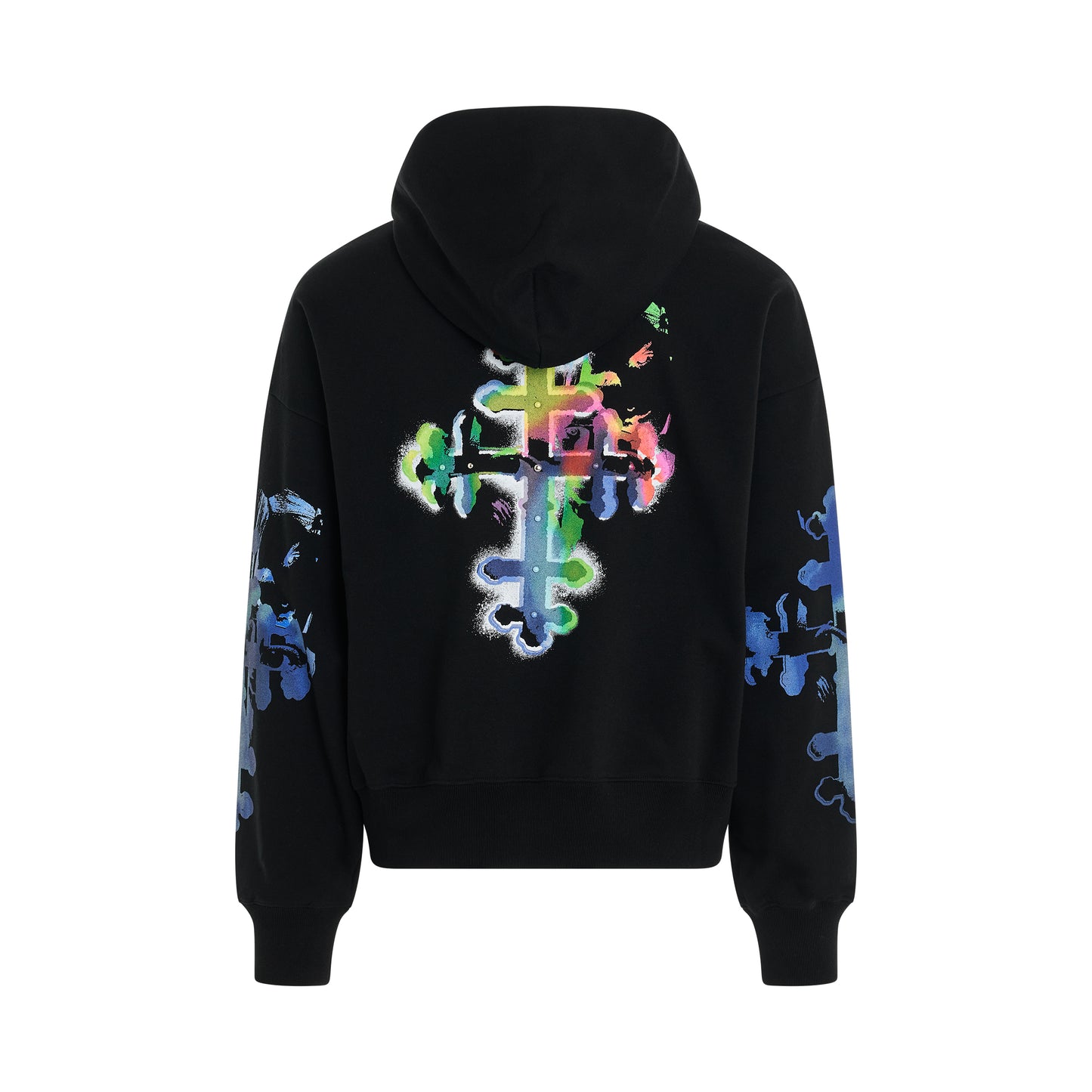 Gothic Print Hoodie in Black